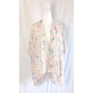 All Jazzed Up Free Fit Pink Floral Kimono Women’s NWT Lightweight Sheer Coverup
